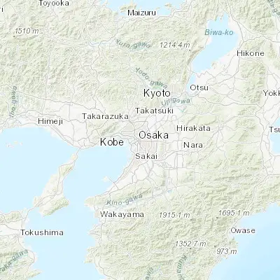 Map showing location of Osaka (34.693740, 135.502180)