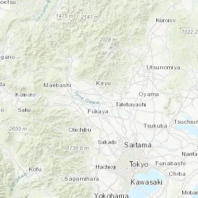 Map showing location of Ōta (36.300000, 139.366670)