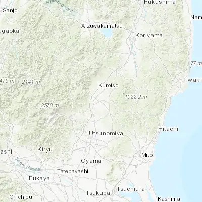 Map showing location of Ōtawara (36.866670, 140.033330)