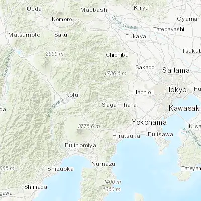 Map showing location of Ōtsuki (35.618510, 138.973960)