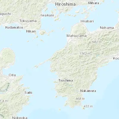 Map showing location of Ōzu (33.500000, 132.550000)