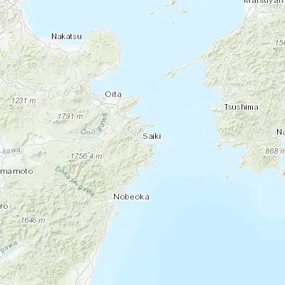 Map showing location of Saiki (32.950000, 131.900000)