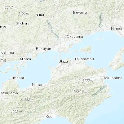 Map showing location of Sakaidechō (34.322780, 133.835600)
