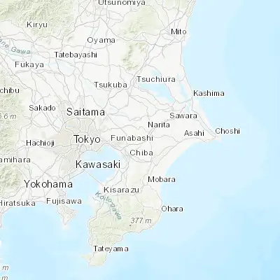 Map showing location of Sakura (35.716670, 140.233330)