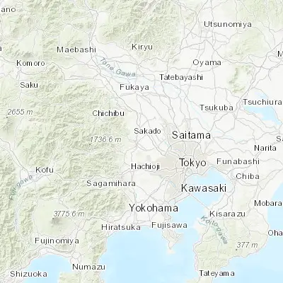 Map showing location of Sayama (35.852950, 139.412120)