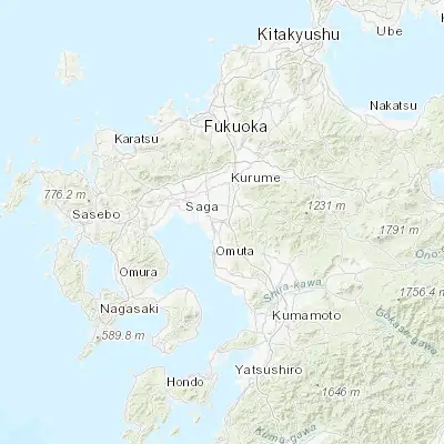 Map showing location of Setakamachi-takayanagi (33.148580, 130.465480)