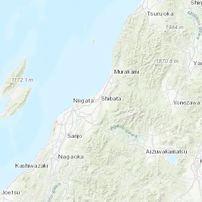 Map showing location of Shibata (37.950000, 139.333330)