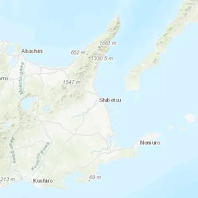 Map showing location of Shibetsu (43.658990, 145.131970)