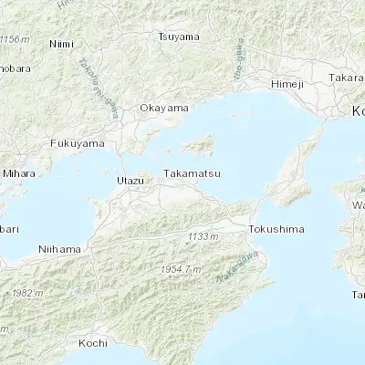 Map showing location of Shido (34.323330, 134.173330)