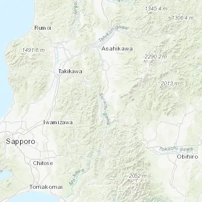 Map showing location of Shimo-furano (43.350000, 142.383330)