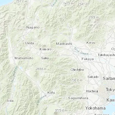 Map showing location of Shimonita (36.216670, 138.783330)