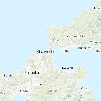 Map showing location of Shimonoseki (33.950000, 130.950000)