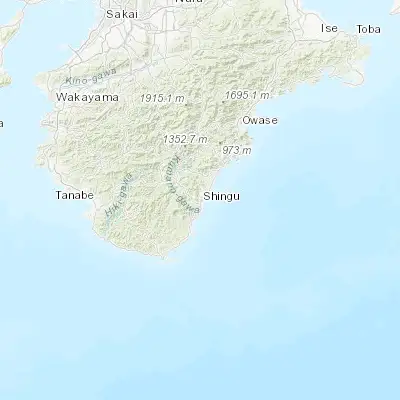 Map showing location of Shingū (33.733330, 135.983330)