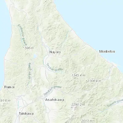 Map showing location of Shinshimokawa (44.244890, 142.677380)