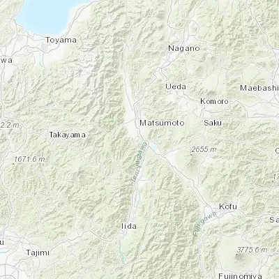 Map showing location of Shiojiri (36.100000, 137.966670)