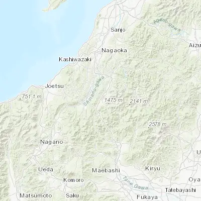 Map showing location of Shiozawa (37.037570, 138.848670)