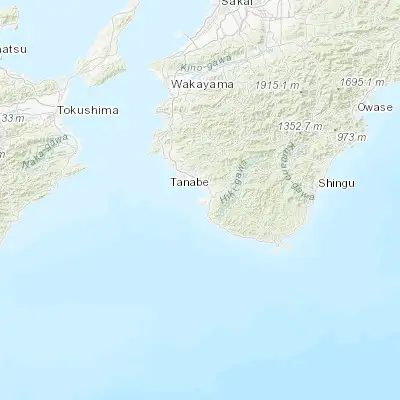 Map showing location of Shirahama (33.683330, 135.350000)