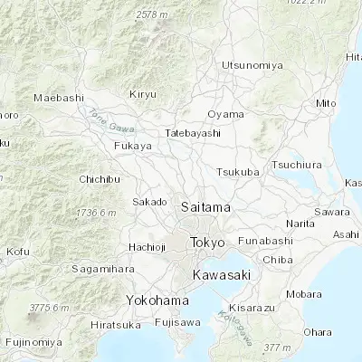 Map showing location of Shiraoka (36.018390, 139.660340)