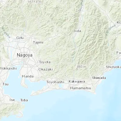 Map showing location of Shitara (35.100000, 137.566670)