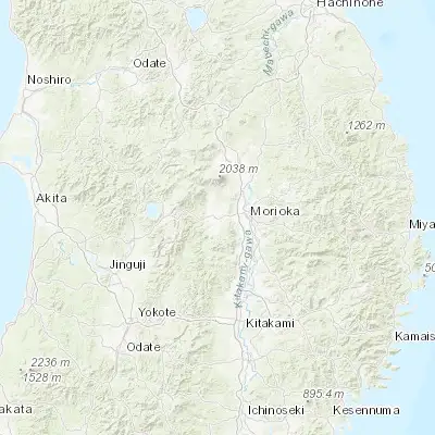 Map showing location of Shizukuishi (39.694140, 140.984420)