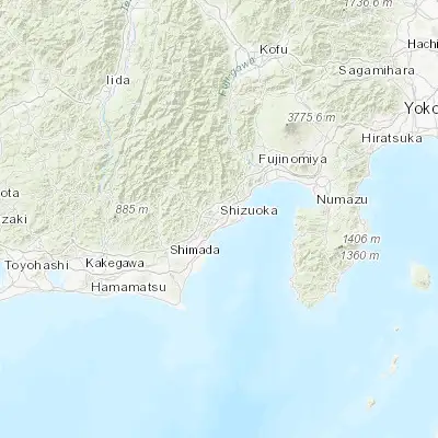 Map showing location of Shizuoka (34.983330, 138.383330)