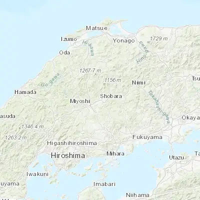Map showing location of Shōbara (34.850000, 133.016670)