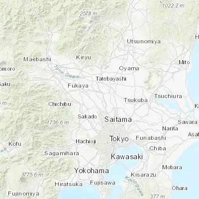 Map showing location of Shōbu (36.066670, 139.600000)