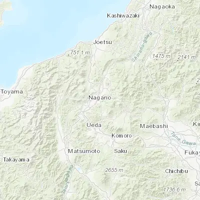 Map showing location of Suzaka (36.650000, 138.316670)