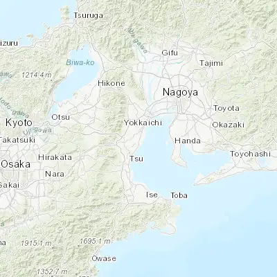 Map showing location of Suzuka (34.883330, 136.583330)