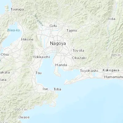 Map showing location of Takahama (34.916670, 136.983330)