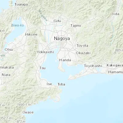 Map showing location of Taketoyo (34.850000, 136.916670)