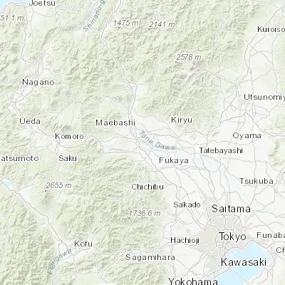 Map showing location of Tamamura (36.300000, 139.116670)