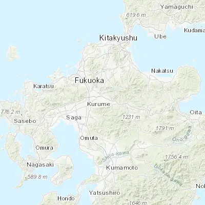 Map showing location of Tanushimarumachi-toyoki (33.350000, 130.683330)