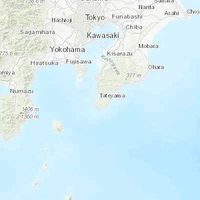 Map showing location of Tateyama (34.983330, 139.866670)