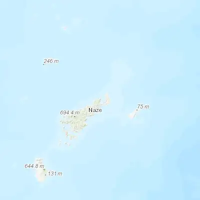 Map showing location of Tatsugō (28.450000, 129.600000)