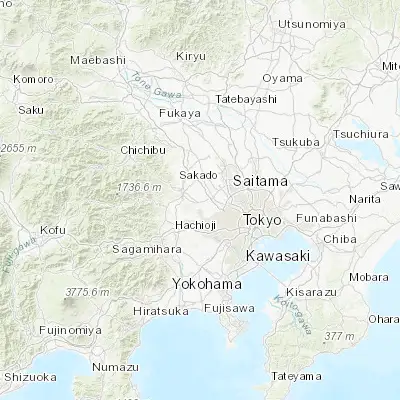 Map showing location of Tokorozawa (35.799160, 139.469030)
