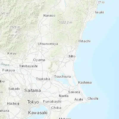 Map showing location of Tomobe (36.350000, 140.300000)