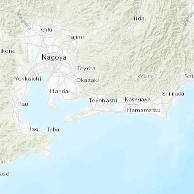 Map showing location of Toyokawa (34.816670, 137.400000)