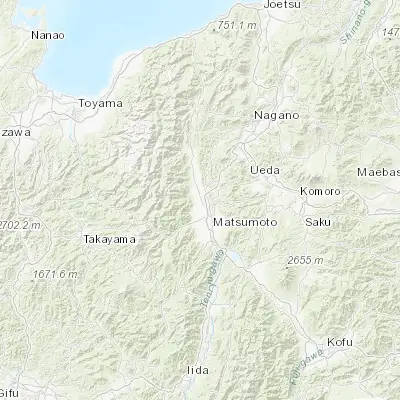 Map showing location of Toyoshina (36.299910, 137.901080)
