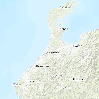 Map showing location of Tsubata (36.670120, 136.740300)