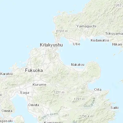 Map showing location of Tsuiki (33.673070, 131.037760)