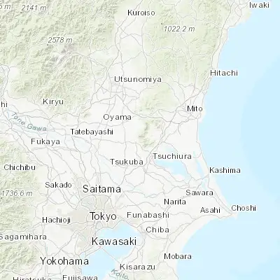 Map showing location of Tsukuba (36.200000, 140.100000)