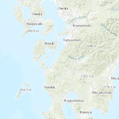 Map showing location of Tsunagi (32.236160, 130.476170)
