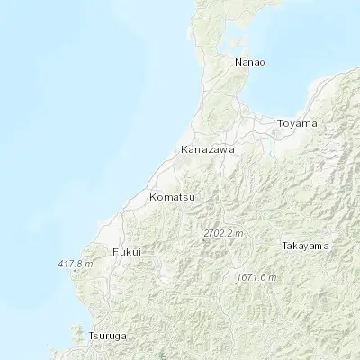 Map showing location of Tsurugi-asahimachi (36.450000, 136.633330)