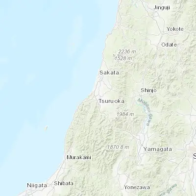 Map showing location of Tsuruoka (38.721670, 139.821670)