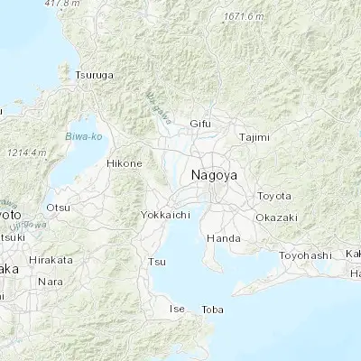 Map showing location of Tsushima (35.166670, 136.716670)