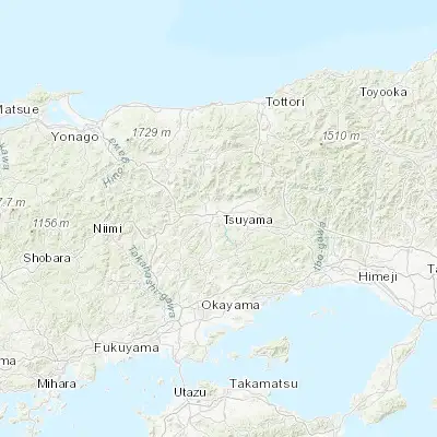 Map showing location of Tsuyama (35.052150, 133.998850)