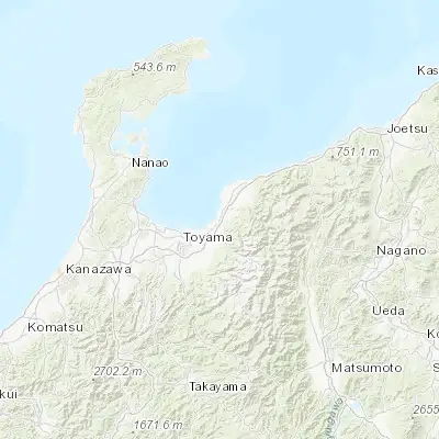 Map showing location of Uozu (36.800000, 137.400000)