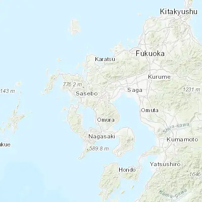Map showing location of Ureshinomachi-shimojuku (33.113580, 130.002920)