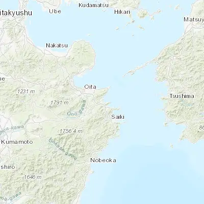 Map showing location of Usuki (33.123420, 131.804010)